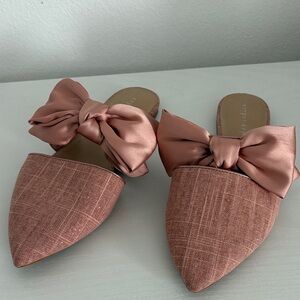 Copper Key Pink Blush Bow Mules